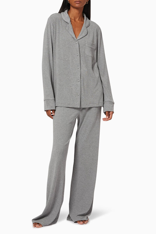 SKIMS Rib Sleep Set – Kadın Pijama Takımı- Heather Grey