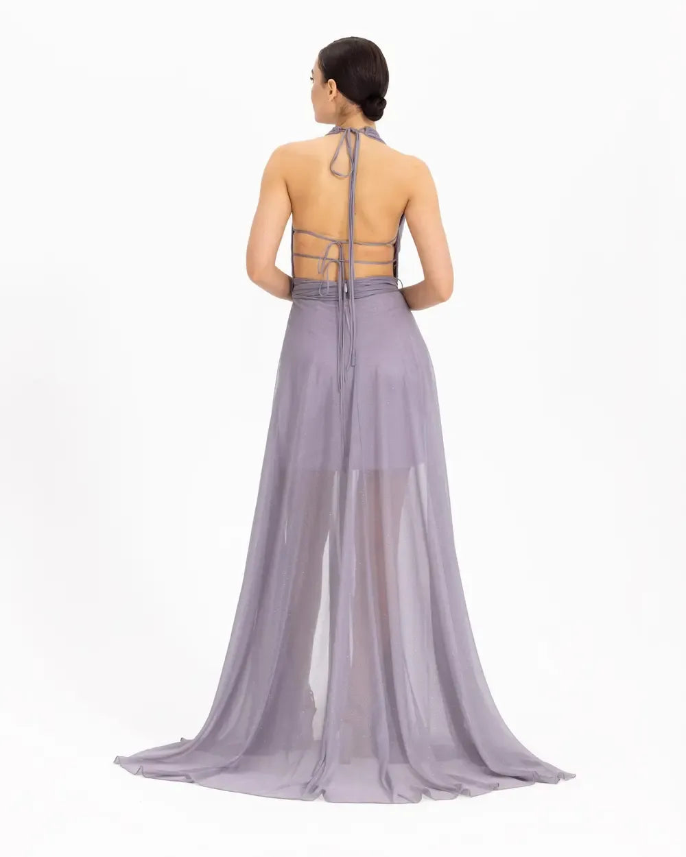 Tulle Evening Dress with Sequin Detail