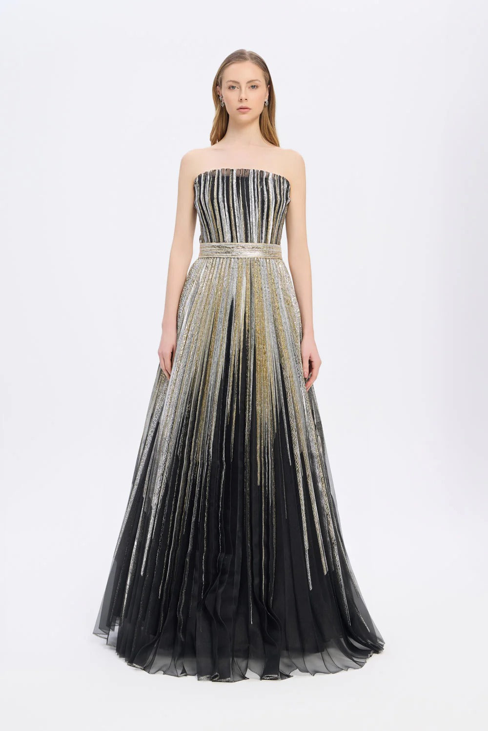 Princess Cut Long Shimmering Evening Dress