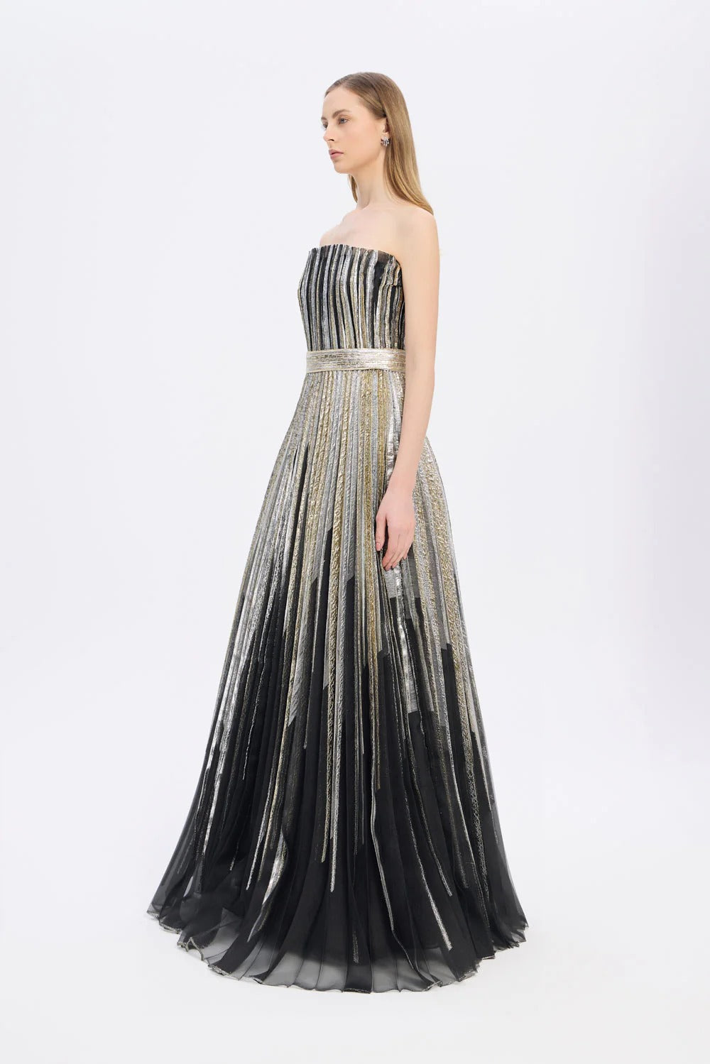 Princess Cut Long Shimmering Evening Dress