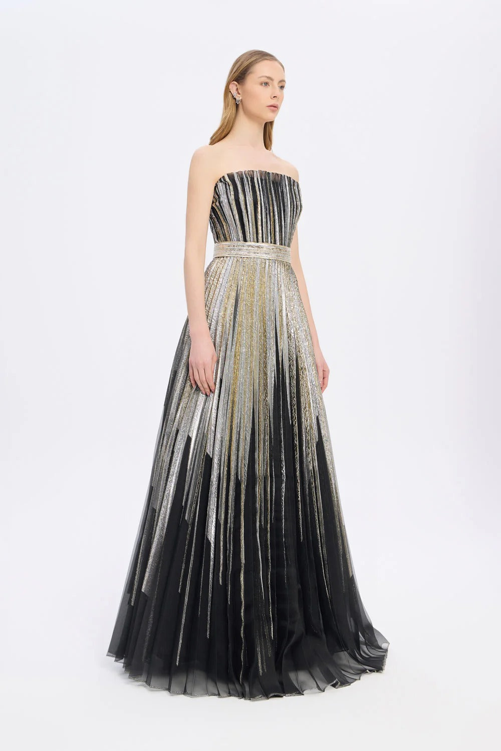 Princess Cut Long Shimmering Evening Dress