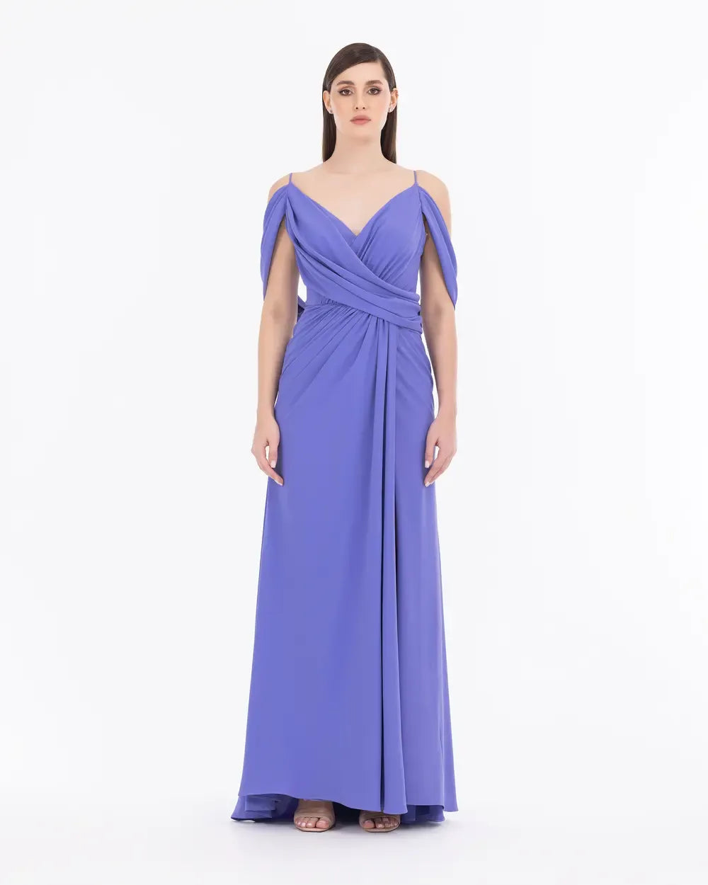 Spaghetti Strap Full-Length Chiffon Evening Dress