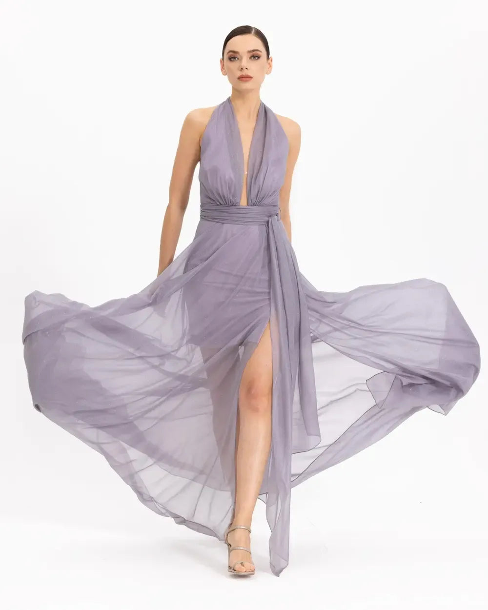 Tulle Evening Dress with Sequin Detail