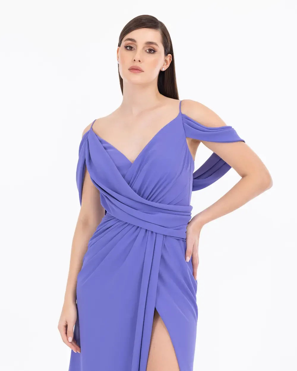 Spaghetti Strap Full-Length Chiffon Evening Dress