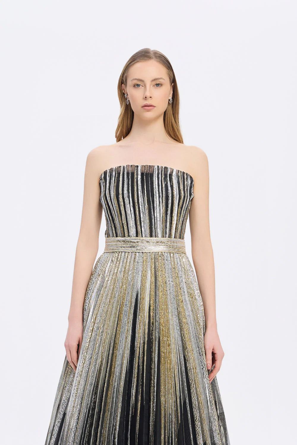 Princess Cut Long Shimmering Evening Dress