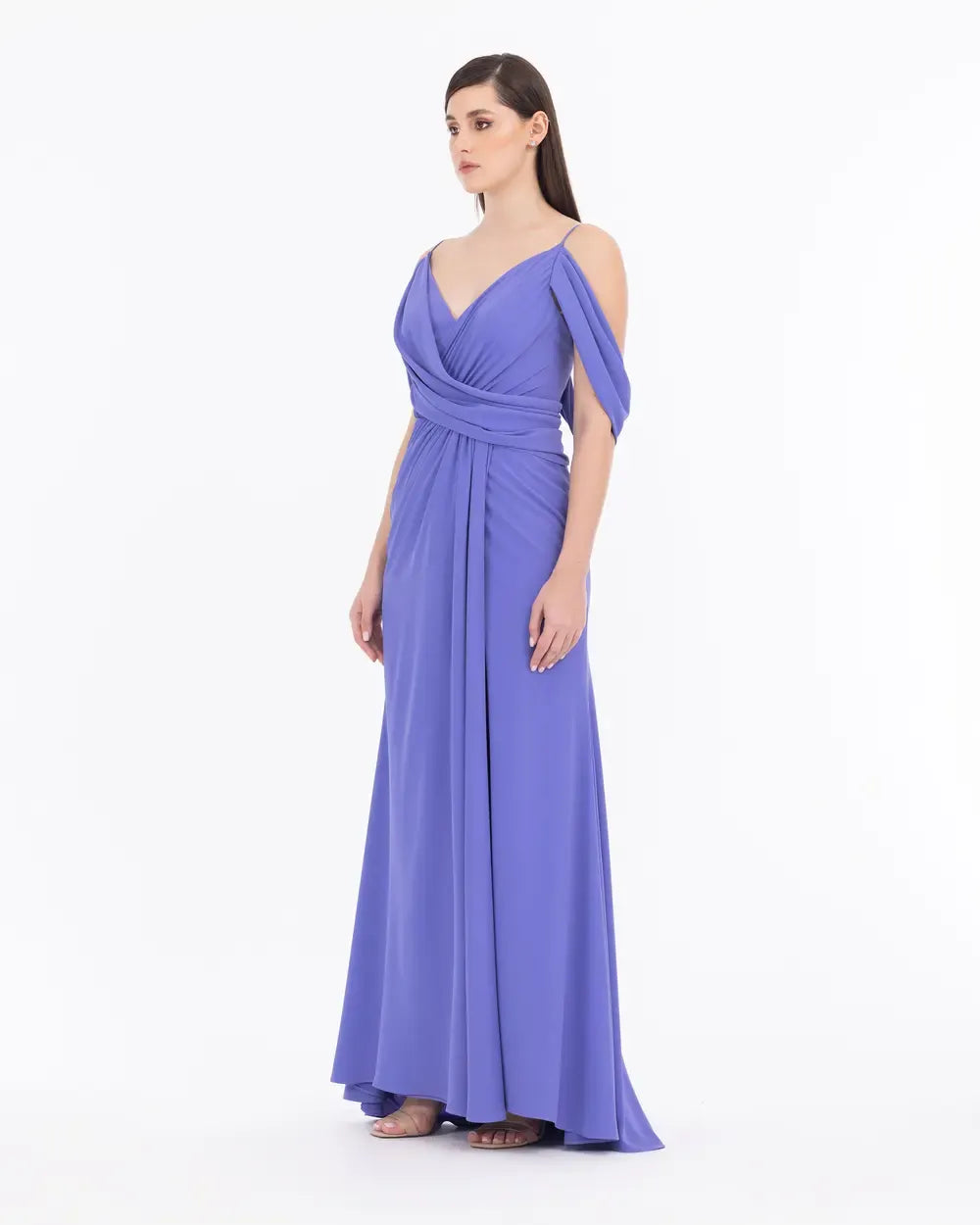 Spaghetti Strap Full-Length Chiffon Evening Dress