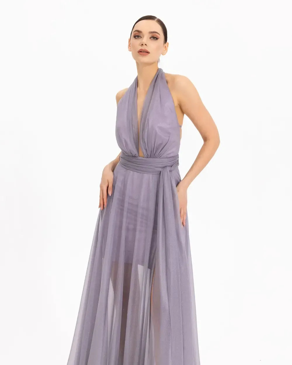 Tulle Evening Dress with Sequin Detail