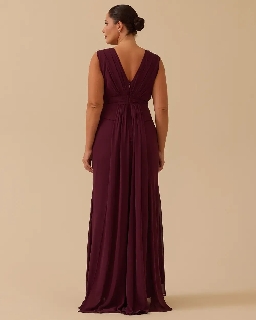 Plus Size Mermaid Dress with Indian Accessories – Plum