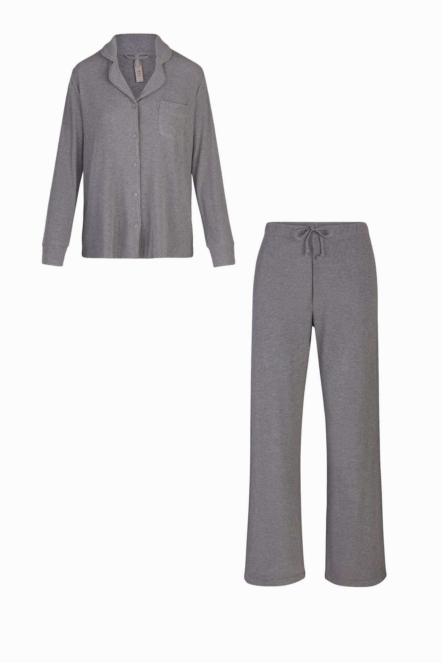 SKIMS Rib Sleep Set – Kadın Pijama Takımı- Heather Grey