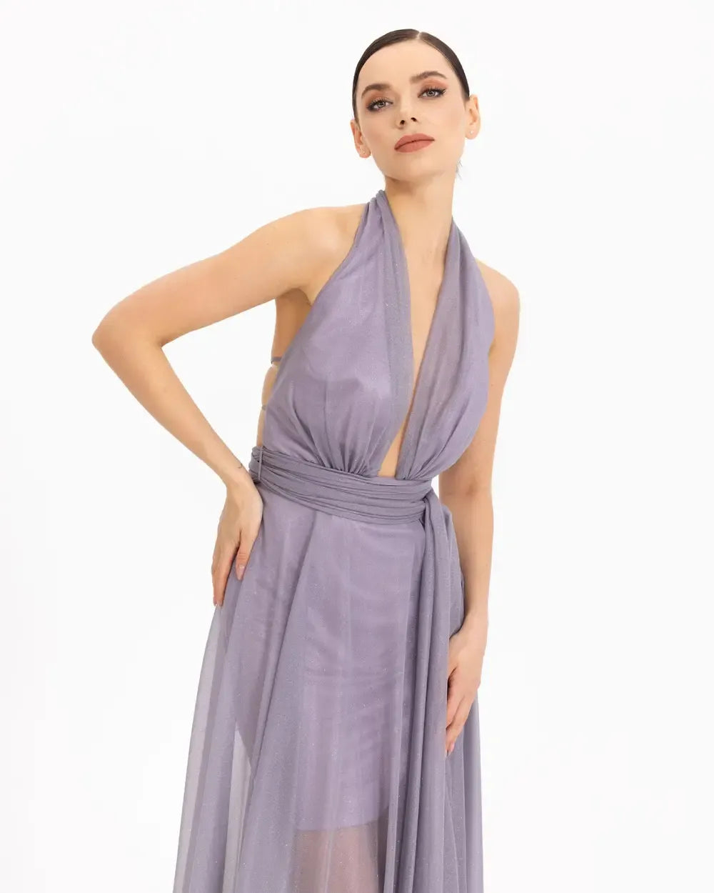 Tulle Evening Dress with Sequin Detail