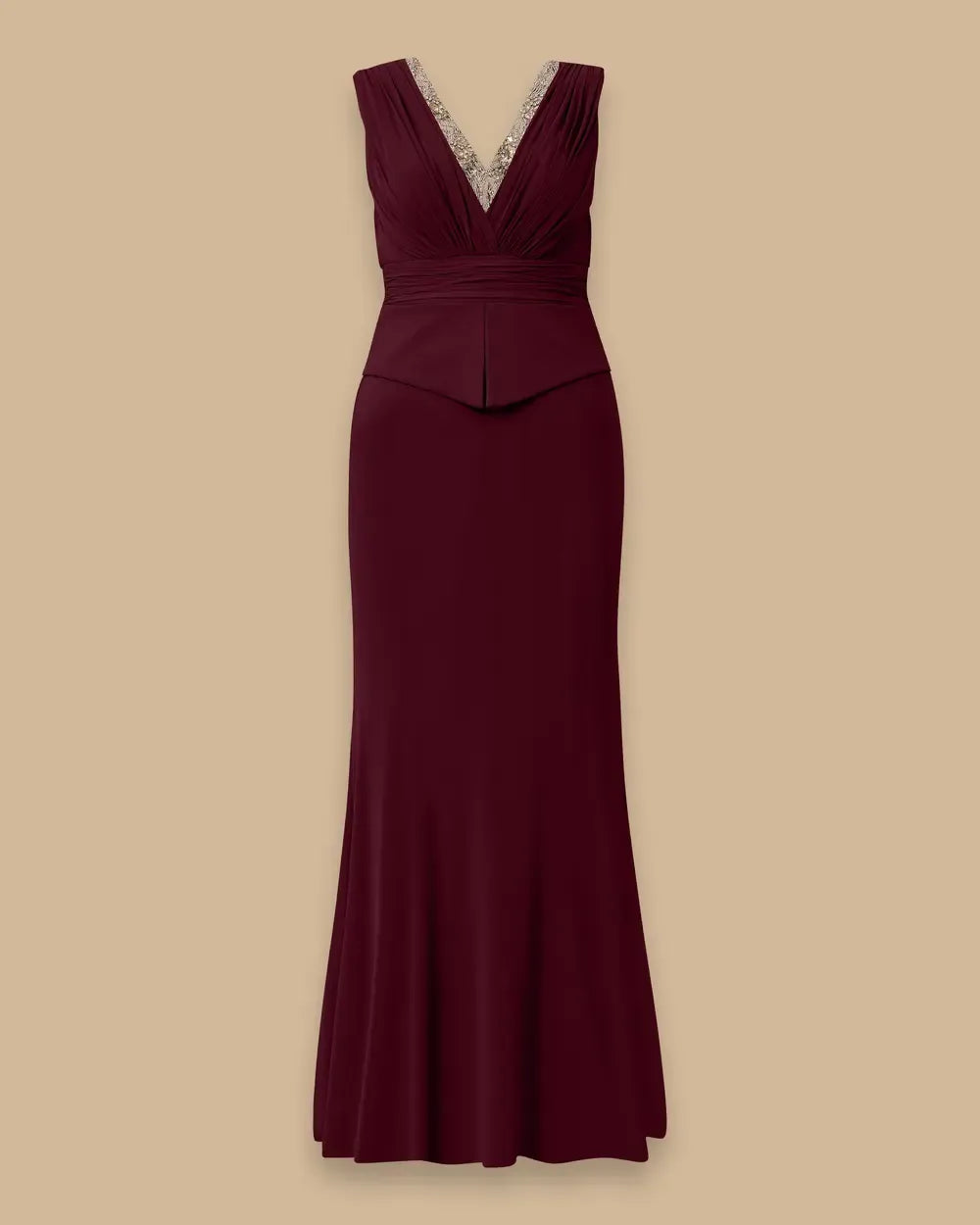 Plus Size Mermaid Dress with Indian Accessories – Plum