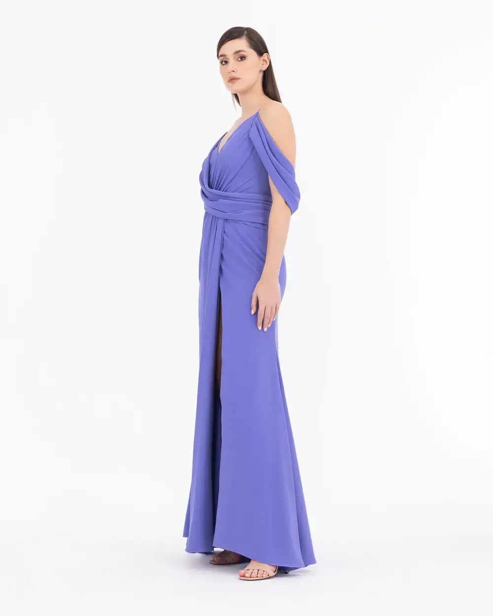 Spaghetti Strap Full-Length Chiffon Evening Dress