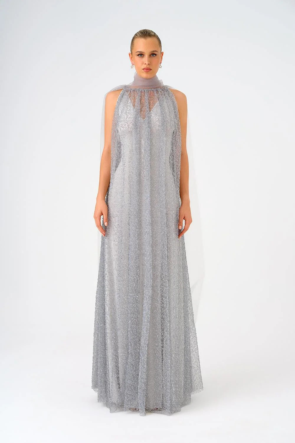 Sleeveless Sequin Long Evening Dress