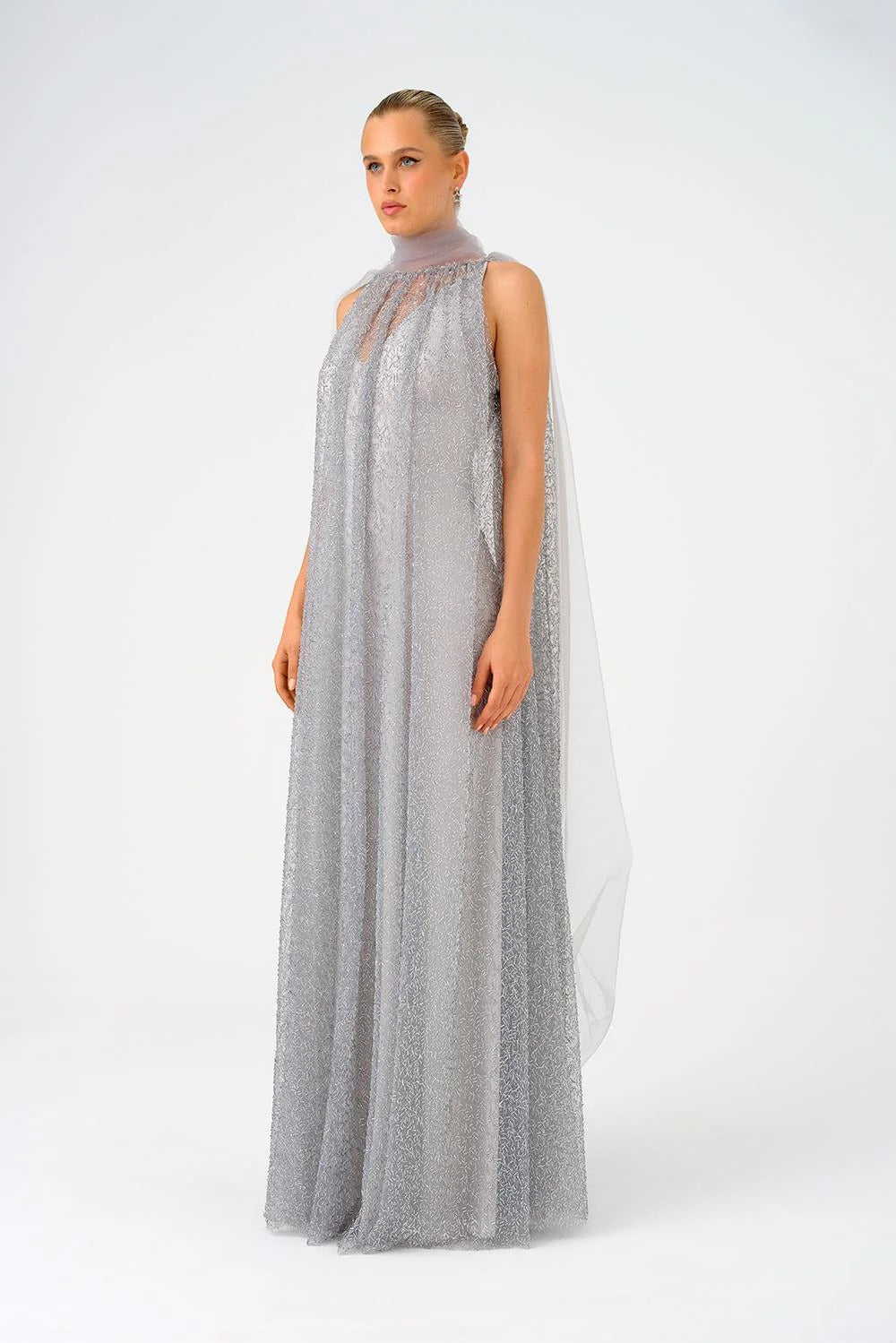 Sleeveless Sequin Long Evening Dress