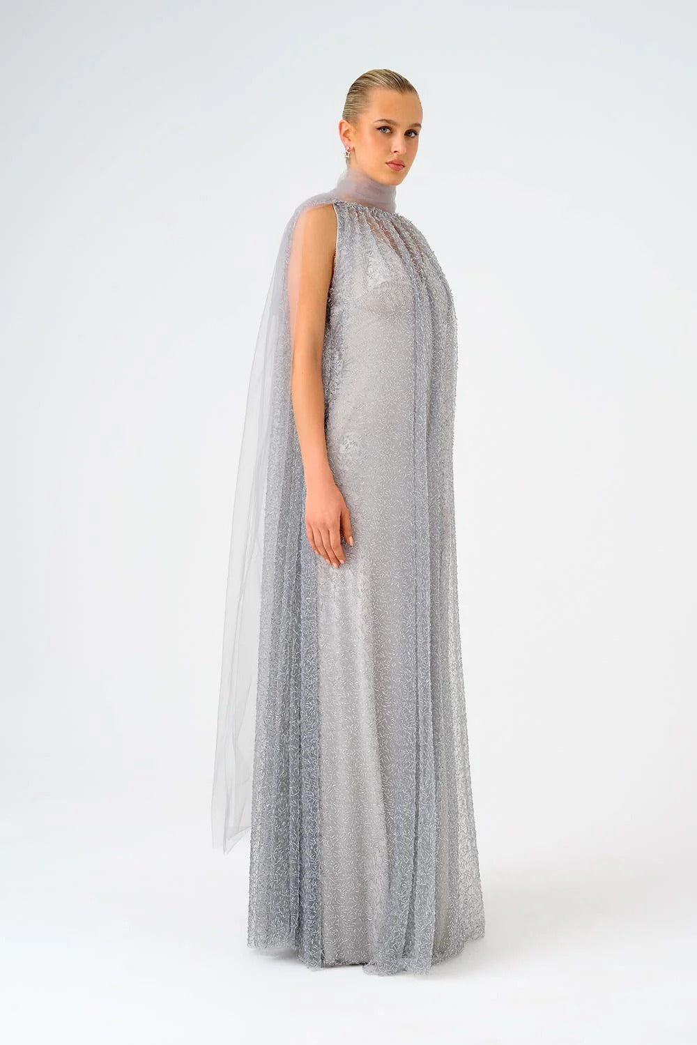 Sleeveless Sequin Long Evening Dress