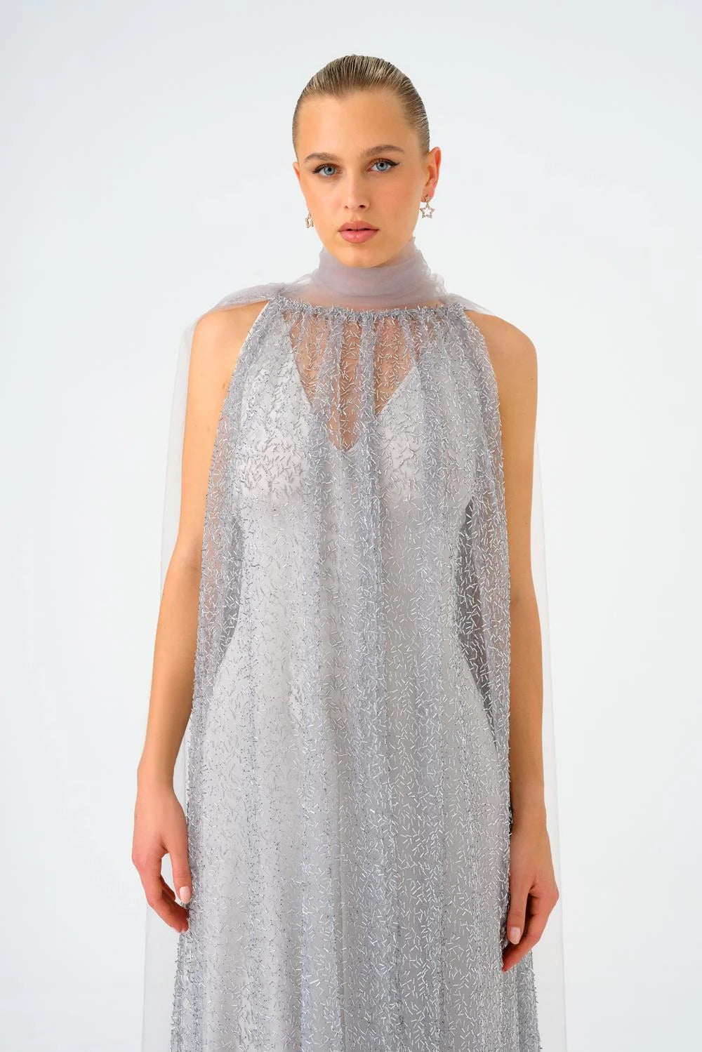 Sleeveless Sequin Long Evening Dress