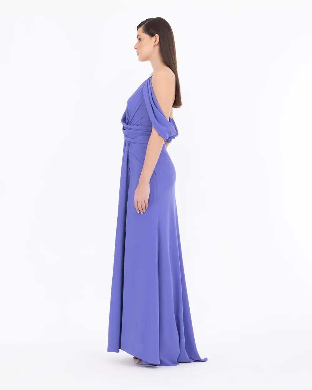 Spaghetti Strap Full-Length Chiffon Evening Dress